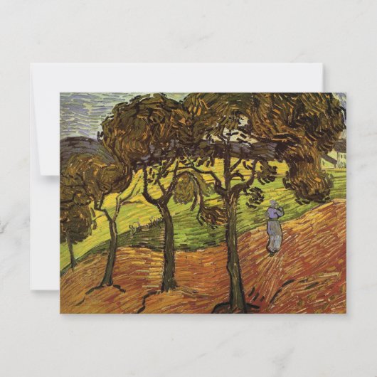 Landschap, bomen en figuren van Vincent van Gogh (Voorkant)