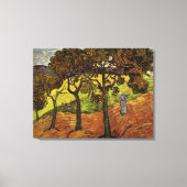 Landschap, bomen en figuren van Vincent van Gogh Canvas Afdruk (Voorkant)