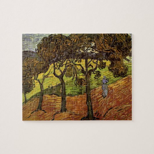 Landschap, bomen en figuren van Vincent van Gogh Legpuzzel (Horizontaal)