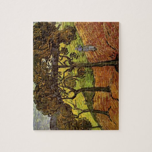 Landschap, bomen en figuren van Vincent van Gogh Legpuzzel (Verticaal)