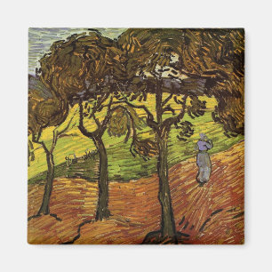 Landschap, Bomen en Figuren van Vincent van Gogh Magneet