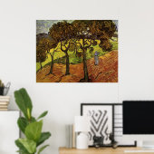 Landschap, bomen en figuren van Vincent van Gogh Poster (Thuiskantoor)