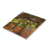 Landschap, bomen en figuren van Vincent van Gogh Tegeltje (Zijkant)