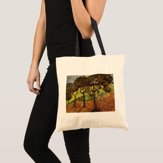 Landschap, bomen en figuren van Vincent van Gogh Tote Bag (Voorkant (product))