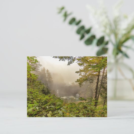 Landschap bos en oceaan briefkaart (Staand voorkant)