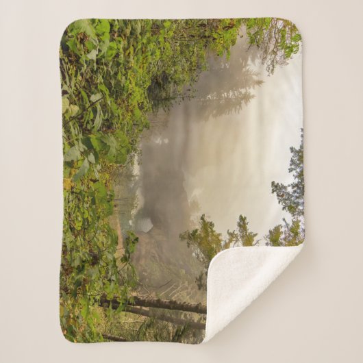 Landschap bos en oceaan sherpa deken (Voorkant)