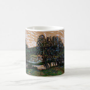Landschap, Brug over de Oise door Vincent van Gogh Koffiemok