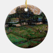 Landschap, Brug over Oise door Vincent van Gogh Keramisch Ornament (Achterkant)