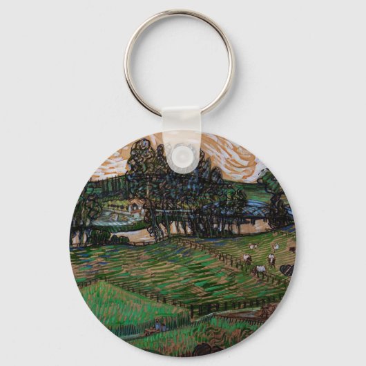 Landschap, Brug over Oise door Vincent van Gogh Sleutelhanger (Voorkant)