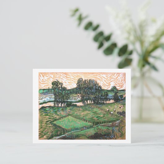 Landschap, Brug over Oise, Vincent van Gogh Briefkaart (Staand voorkant)