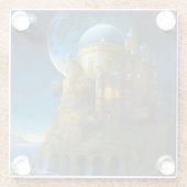 Landschap Castle Fantasy Moon Glazen Onderzetter (Achterkant)