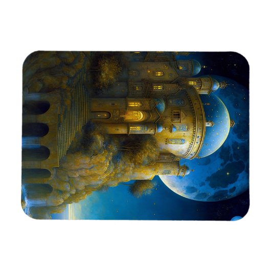 Landschap Castle Fantasy Moon Magneet (Horizontaal)