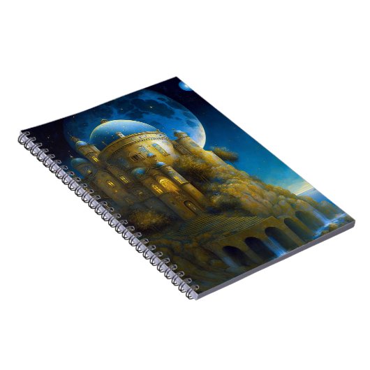 Landschap Castle Fantasy Moon Notitieboek (Rechterzijde)