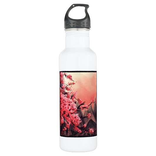 Landschap Cherry blossom Waterfles (Voorkant)
