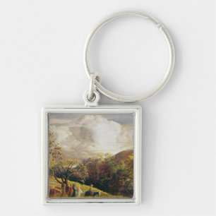 Landschap, cijfers en runderen sleutelhanger