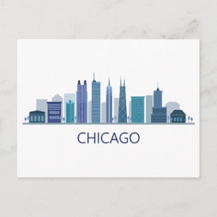 Landschap City Uitzicht Chicago, Illinois Briefkaart