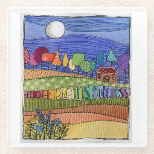 landschap coaster glazen onderzetter (Voorkant)