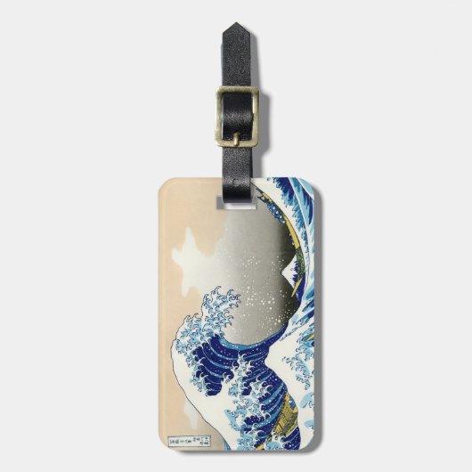 Landschap Cool oriental japanese Hokusai Fuji Uitz Bagagelabel (Voorkant verticaal)