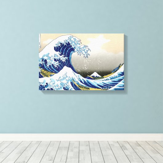 Landschap Cool oriental japanese Hokusai Fuji Uitz Canvas Afdruk (Insitu (Houten vloer))