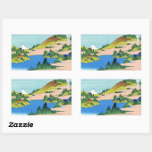 Landschap Cool oriental japanese Hokusai Fuji Uitz Rechthoekige Sticker (Vel)