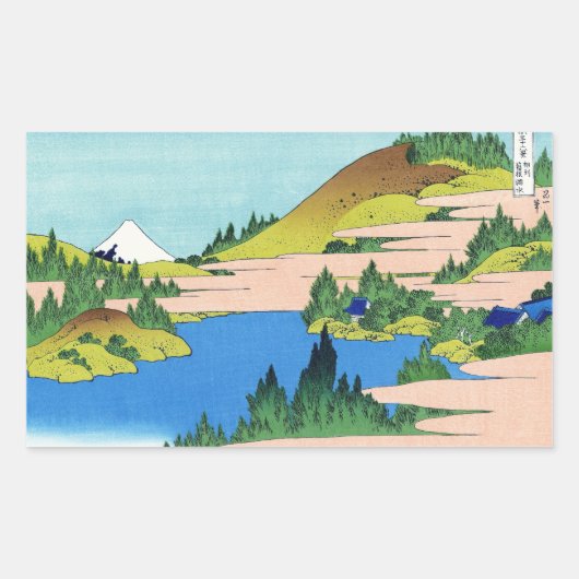 Landschap Cool oriental japanese Hokusai Fuji Uitz Rechthoekige Sticker (Voorkant)