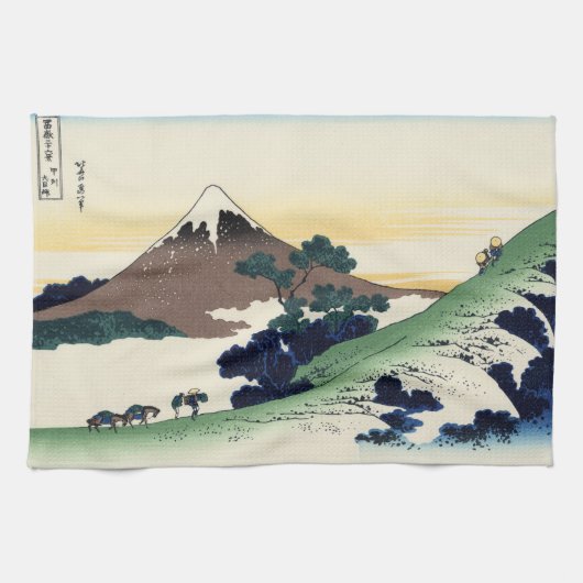 Landschap Cool oriental japanese Hokusai Fuji Uitz Theedoek (Horizontaal)