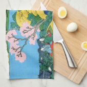 Landschap Cool oriental japanese Hokusai Fuji Uitz Theedoek (Quarter Fold)