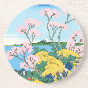 Landschap Cool oriental japanese Hokusai Fuji Uitz Zandsteen Onderzetter