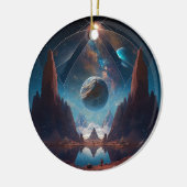 Landschap Cosmic Fantasy Keramisch Ornament (Links)