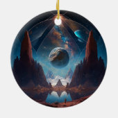 Landschap Cosmic Fantasy Keramisch Ornament (Achterkant)