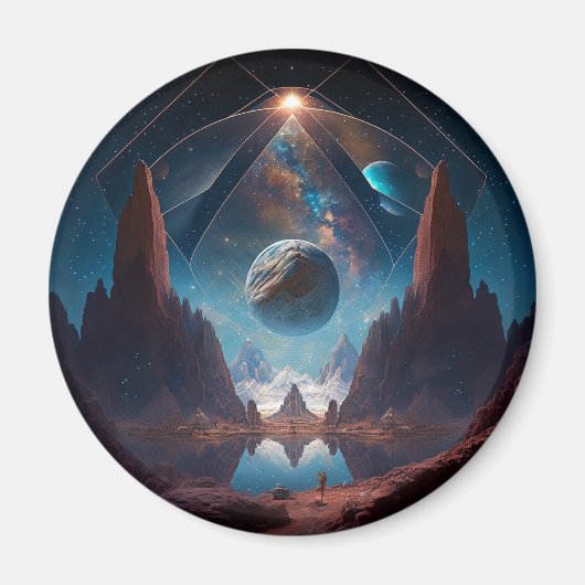 Landschap Cosmic Fantasy Magneet (Voorkant)