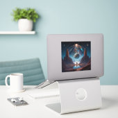 Landschap Cosmic Fantasy Sticker (Laptop op bureau)