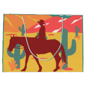 Landschap Cowboy Silhouette Groot Cadeauzakje (Achterkant)