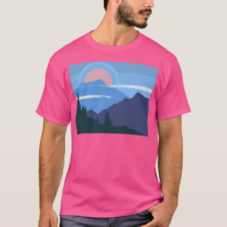 Landschap Dawn in de bergen actief T-shirt