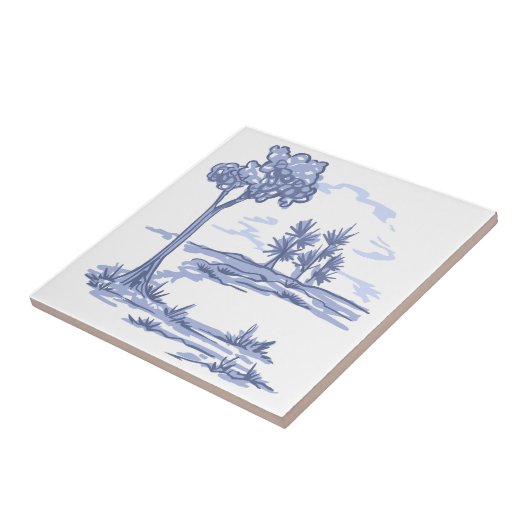 Landschap Delftware Tegeltje (Zijkant)