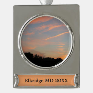 Landschap Elkridge Sunset Maryland Verzilverd Banner Ornament