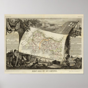 Landschap en steden poster