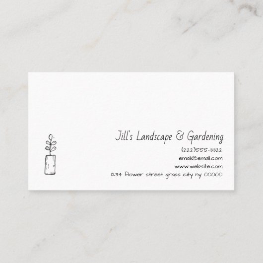 Landschap- en tuinbouwservices/Vloeiende winkels Visitekaartje (Achterkant)