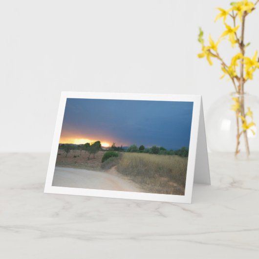 Landschap Fiery Sky Kaart (Gele Bloem)