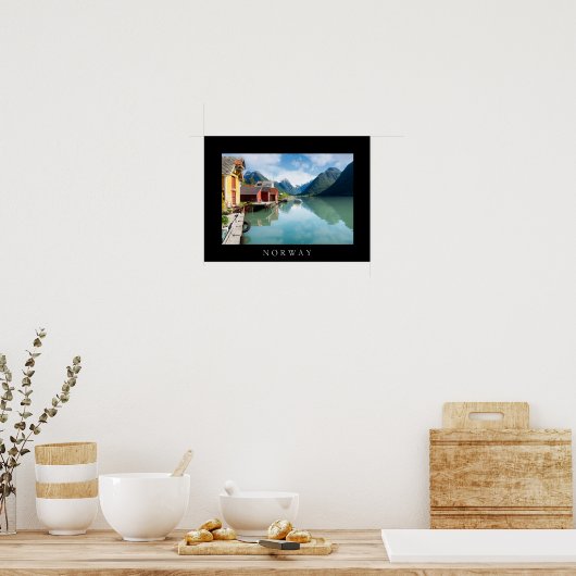 Landschap Fjaerlandsfjord fjord in Noorwegen Poster (Keuken)