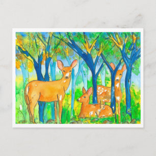 Landschap Forest Deer Autumn Briefkaart