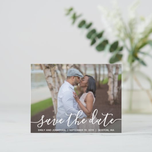 Landschap Foto Weddenschap Save the Date Briefkaar Briefkaart (Staand voorkant)