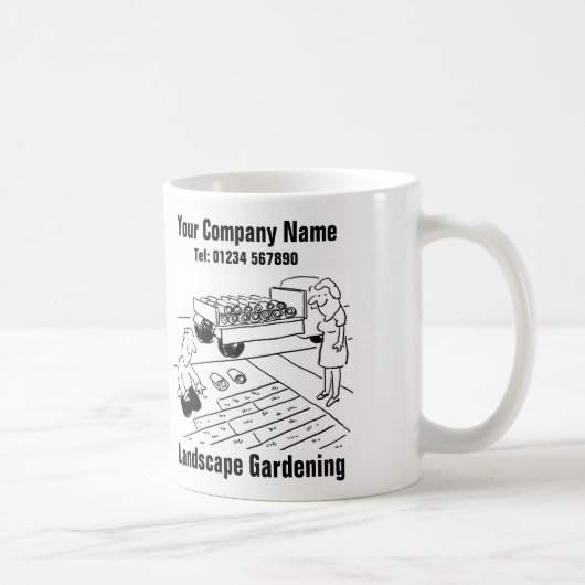 Landschap Gardening Cartoon Koffiemok (Rechts)