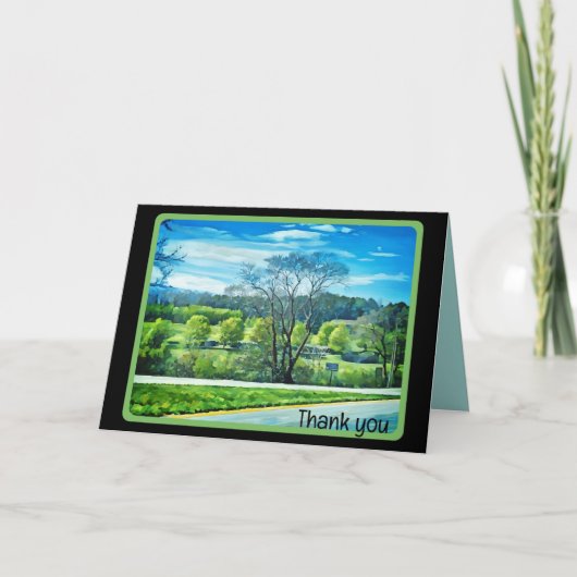 Landschap gevouwen dank u kaart (Voorkant)