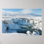 Landschap Godafoss Waterfall Poster (Voorkant)