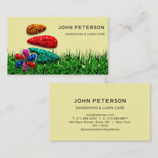 Landschap grasbloemen grasbloemen visitekaartje (Voorkant / Achterkant)