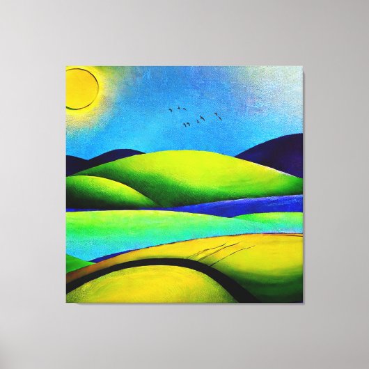 Landschap Green Hills Canvas Afdruk (Voorkant)