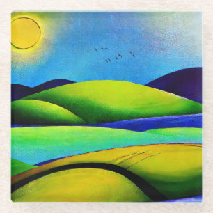 Landschap Green Hills Glazen Onderzetter