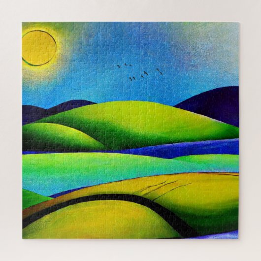 Landschap Green Hills Legpuzzel (Verticaal)