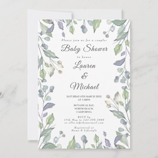 Landschap Groene Couples Baby Shower Kaart (Voorkant)